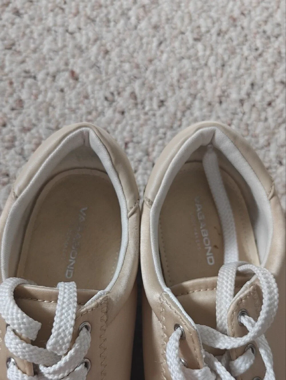 Vagabond Cream Platform Lace-Up Sneakers